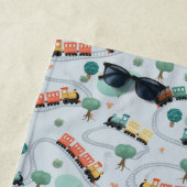 Serviette De Plage Garçons Cute Blue Train Voyage Enfants (En situation)