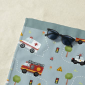 Serviette De Plage Garçons Cute Blue Transport Motif Enfants (En situation)