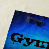 Serviette De Plage Garçons Gymnastique Nom personnalisé Blue Green Be (En situation)