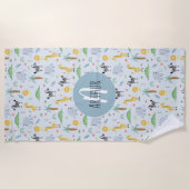 Serviette De Plage Garçons Jote Jungle Safari Animaux Zebra Enfants (Devant)