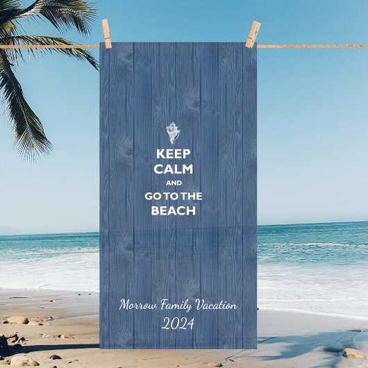 Serviette De Plage Garder Calm Beach Shell Blue Wood Name Beach Towne