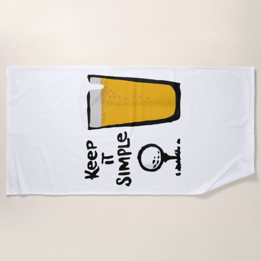 Serviette De Plage Garder Il Simples Funny Golf Bière (Devant)