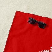 Serviette De Plage Gardez le calme et continuez (conception rouge) (En situation)