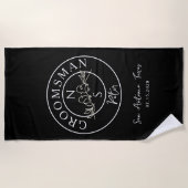 Serviette De Plage Garoçons d'honneur noirs (Devant)