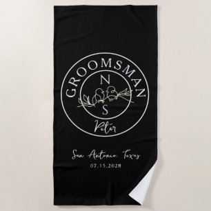 Serviette De Plage Garoçons d'honneur noirs