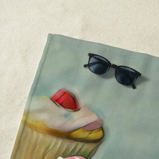 Serviette De Plage Gâteau à la crème glacée (En situation)