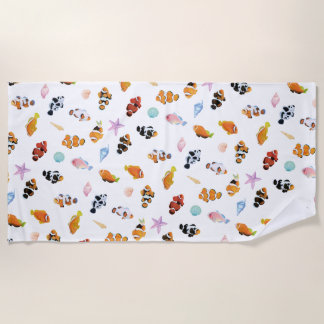 Serviette De Plage Gathering of Clownfish | Ocean Art Design