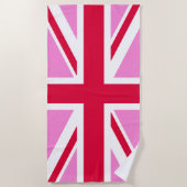 Serviette De Plage GAY PRIDE britannique (Union Jack rose) (Drapeau b (Devant)