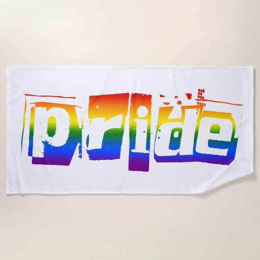 Serviette De Plage Gay pride LGBT Arc-en-ciel Typographie LGBTQ (Devant)