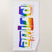 Serviette De Plage Gay pride LGBT Arc-en-ciel Typographie LGBTQ (Devant)