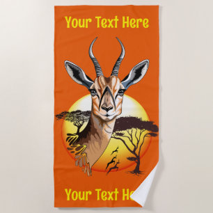 Serviette De Plage Gazelle Antelope africaine animal sauvage