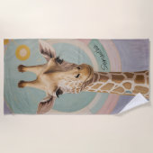 Serviette De Plage Géant doux : Pastel Giraffe (Devant)