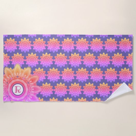 Serviette de plage géante 70x30 en motif psychédél (Devant)