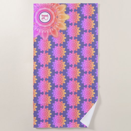 Serviette de plage géante 70x30 en motif psychédél (Devant)