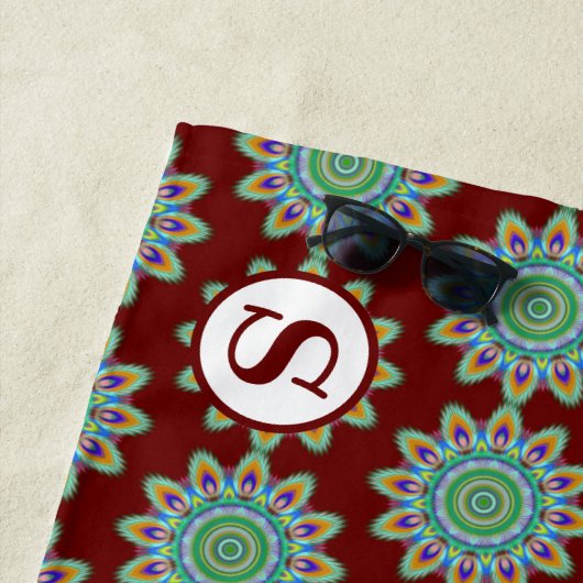 Serviette de plage géante 70x30 en motif psychédél (En situation)