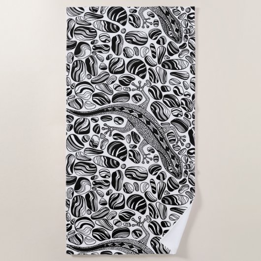 Serviette De Plage Gecko et galets (Devant)