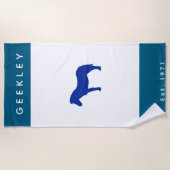 Serviette de plage GEEKLEY marine logo (Devant)