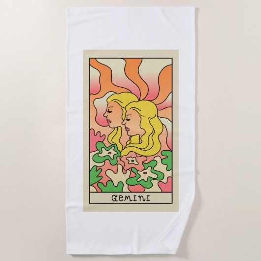 Serviette de plage Gemini Zodiac (Devant)