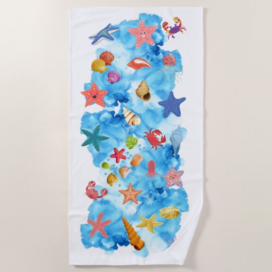 SERVIETTE DE PLAGE GEMS DE L'OCÉAN (Devant)