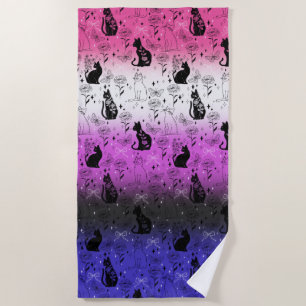 Serviette De Plage Genderfluide Pride Chat noir - Mystical Witchy