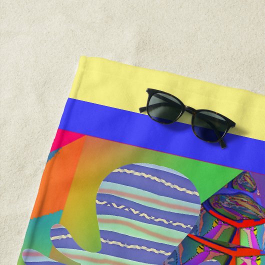 Serviette De Plage Geo Octopus (En situation)