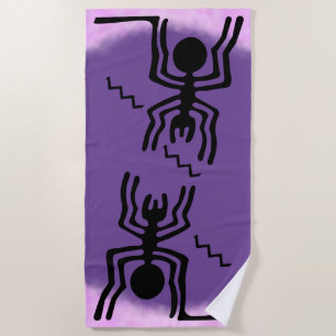 Serviette De Plage Géoglyphes de Nazca Lines - Araignée Bleue Antique
