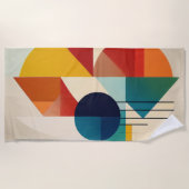 Serviette De Plage Geometric Abstract Art in Bauhaus Style (Devant)