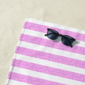 Serviette de plage géométrique rose (En situation)