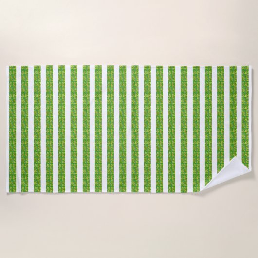 Serviette de plage géométrique verte (Devant)