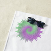Serviette De Plage Géométrique Violet et Vert (En situation)