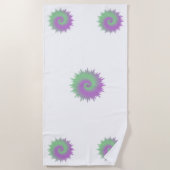 Serviette De Plage Géométrique Violet et Vert (Devant)