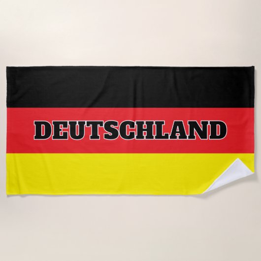 Serviette De Plage German flag of Germany personalized big (Devant)