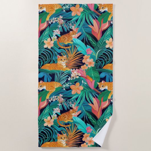 Serviette De Plage Ginger Cats in the Jungle (Devant)