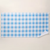 Serviette De Plage Gingham Bleu Bébé (Devant)