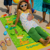Serviette De Plage Giraffe Adventure avec Palmiers