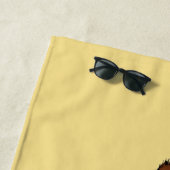 Serviette De Plage Giraffe Fleurs de Portrait Jaunes (En situation)