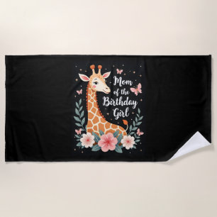 Serviette De Plage Giraffe Maman de l'Anniversaire fille jumelée fami