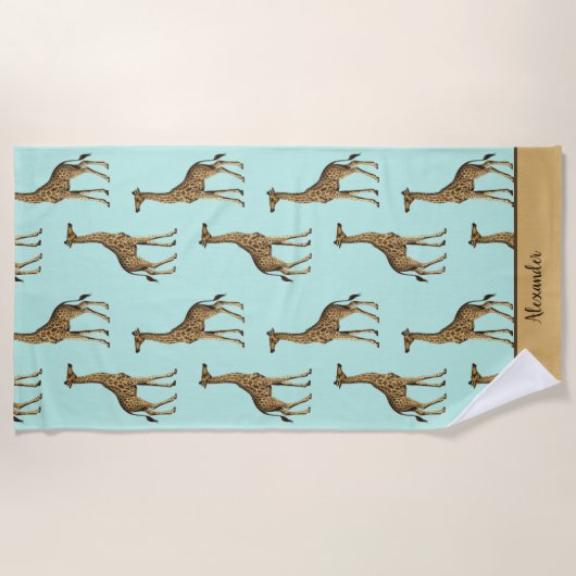 Serviette De Plage Giraffes africaines (Devant)