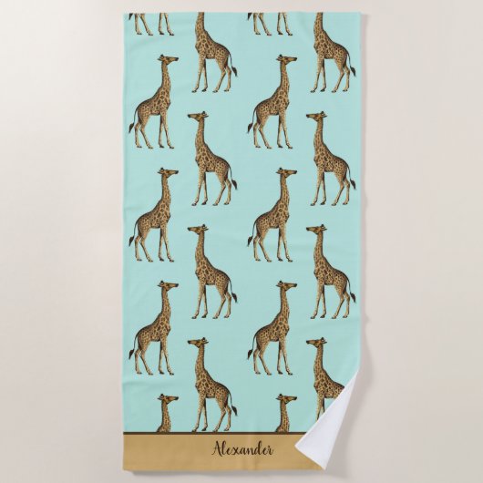 Serviette De Plage Giraffes africaines (Devant)