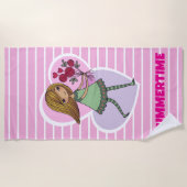 Serviette De Plage Girl With Flowers (Devant)