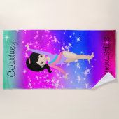 Serviette De Plage Girls Gymnastique Sparkle Gymnaste en Léotard (Devant)