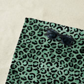 Serviette De Plage Girly Emerald Green Glam Empreinte de léopard (En situation)