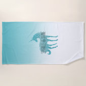 Serviette De Plage Girly Glitz Aqua Turquoise Parties scintillant Uni (Devant)