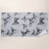 Serviette De Plage Gizmo | Motif noir et blanc (Devant)