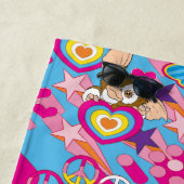 Serviette De Plage Gizmo | Pink Peace & Love Motif (En situation)
