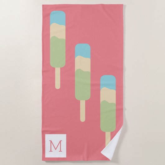 Serviette De Plage Glace à l'eau Summer Swirl (Devant)