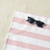 Serviette De Plage Glace Cool Flamant Rose Rayures (En situation)