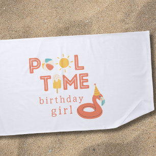 Serviette De Plage glace flamant rose d'été pour fête d'anniversaire 