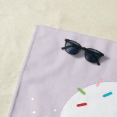 Serviette De Plage Glace Violette d'Été (En situation)