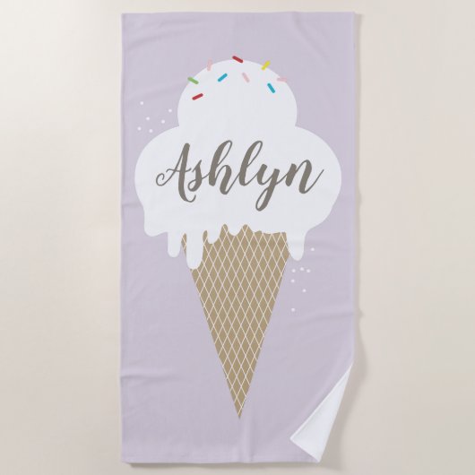 Serviette De Plage Glace Violette d'Été (Devant)